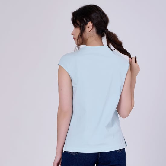 Double breasted pleated asymmetric top - Image 6