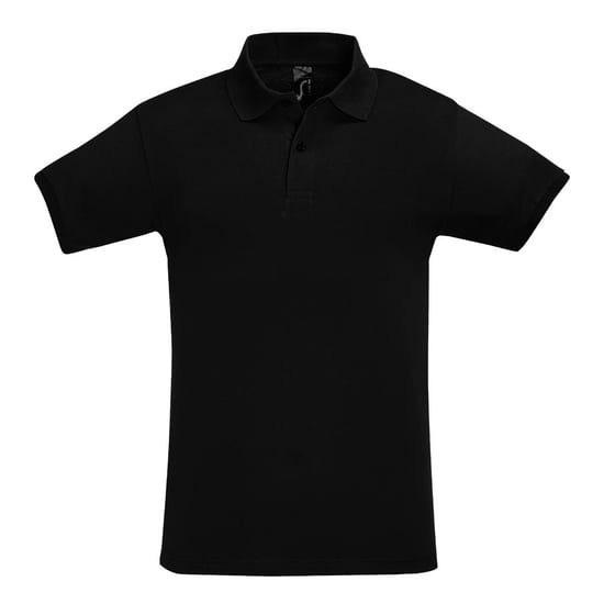 SOLS Mens Perfect Pique Short Sleeve Polo Shirt (Black) - Image 1