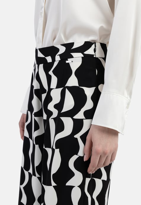 Dreimaster fabric trousers women black white - Image 5