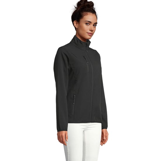 SOLS Womens/Ladies Falcon Zipped Soft Shell Jacket (Black) - Image 3