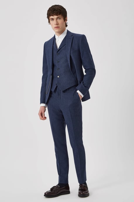 Uptown Slim Fit Navy Wool Waistcoat