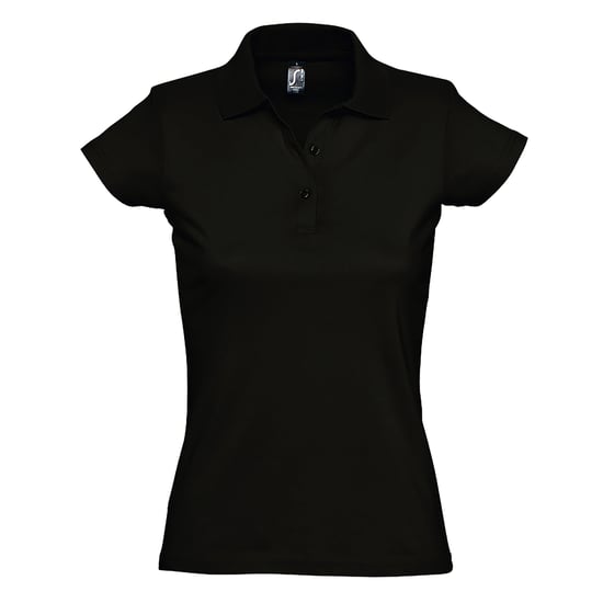 SOLS Womens/Ladies Prescott Short Sleeve Jersey Polo Shirt (Deep Black) - Image 1