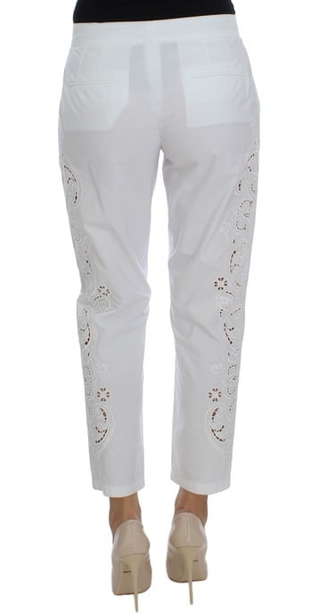 Vestido de flores blancas con recortes para mujer de Dolce & Gabbana, pantalones Sicilia. - Image 3