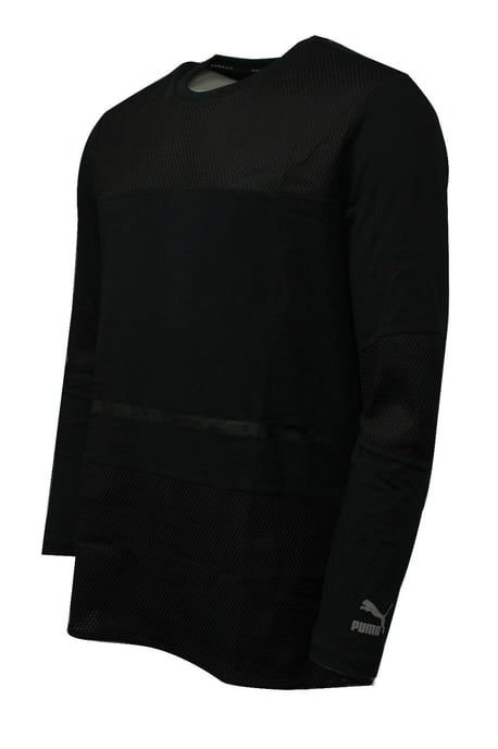 Puma Evo Bball Mens Dry Cell Long Sleeve Tee Top Black Mesh 571643 01 A8C