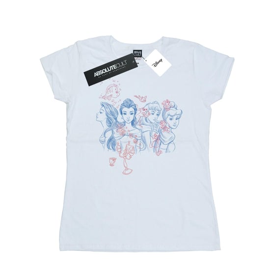 Disney Womens/Ladies Princess Sketch Cotton T-Shirt (White)