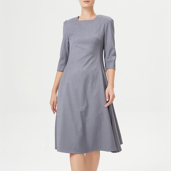 Flared tailor dress with square neckline - Image 3
