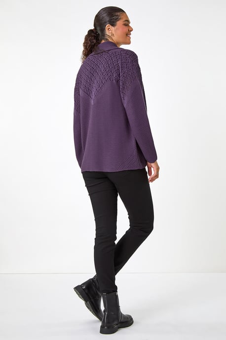 Edge to Edge Pointelle Knit Cardigan