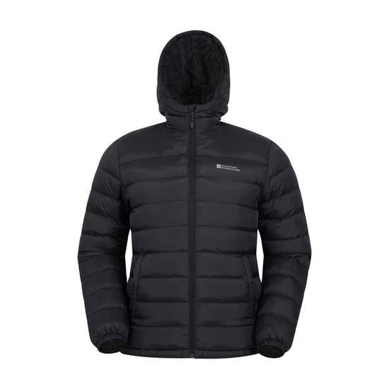 Mountain Warehouse Mens Seasons Faux Fur Lined Padded Jacket (Black) - Image 1