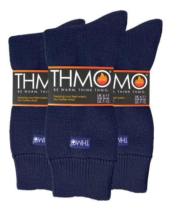 THMO - 3 pares de calcetines para hombre con forro polar y pinzas - Azul marino - Image 2