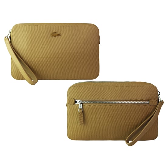 Bolso tipo cartera Lacoste de piel marrón para hombre - Image 3
