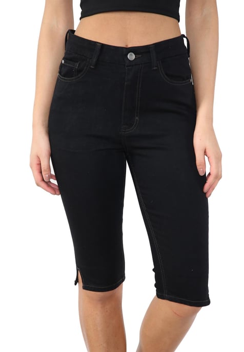 MYT Shorts De Mezclilla De Talle Alto Magic Shaping Negro Mujer - Image 1