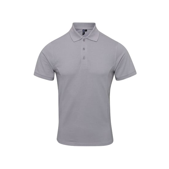 Premier Mens Coolchecker Plus Pique Polo With CoolPlus (Silver)