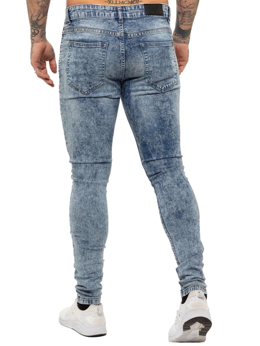 Enzo | Skinny Stretch Ripped Jeans Hombre - Azul claro - Image 3