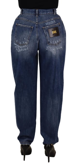 Pantalones de mujer de corte holgado de talle alto en azul lavado de Dolce & Gabbana - Image 2