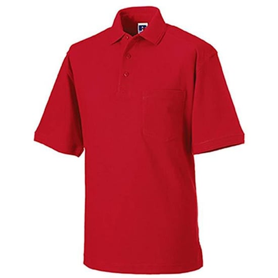 Russell Mens 100% Cotton Short Sleeve Polo Shirt (Classic Red) - Image 5