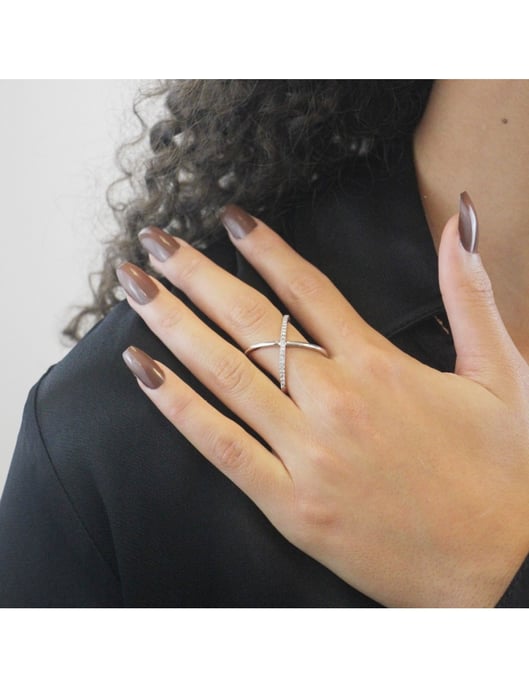 Anillo X Duo - Plata y Cristal - Image 2
