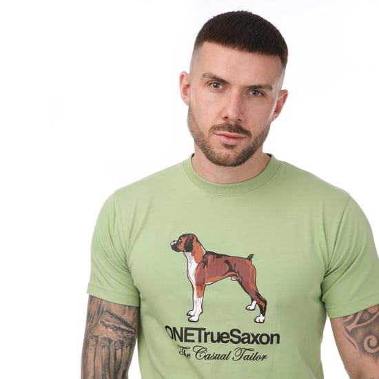 Men's One True Saxon Dawg T-Shirt in Green - Image 3