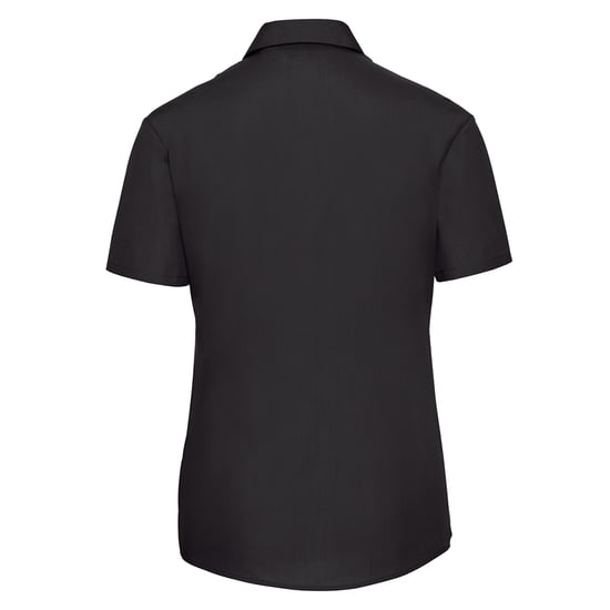 Russell Collection Womens/Ladies Classic Polycotton Easy-Care Short-Sleeved Shirt (Black) - Image 2