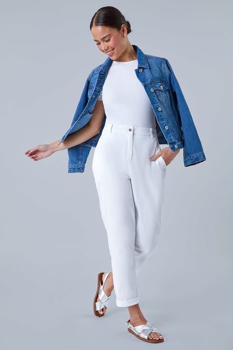Petite Cotton Blend Stretch Chino Trousers