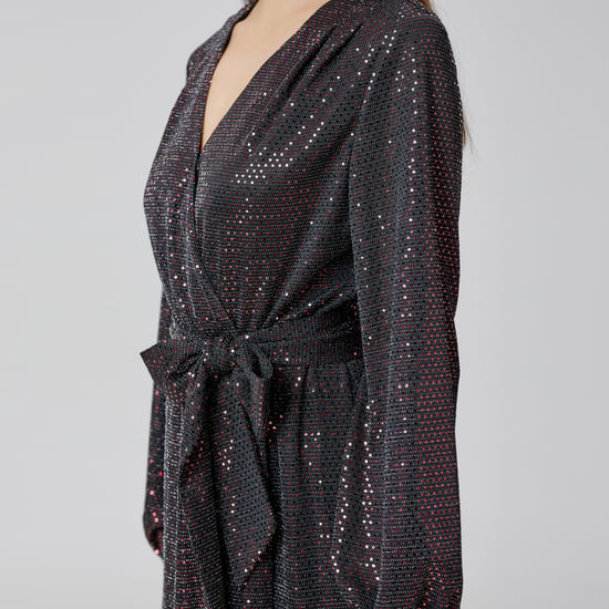 Wrap effect glitter dress - Image 6