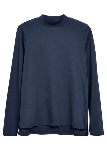 High Neck Long Sleeve Jersey Top