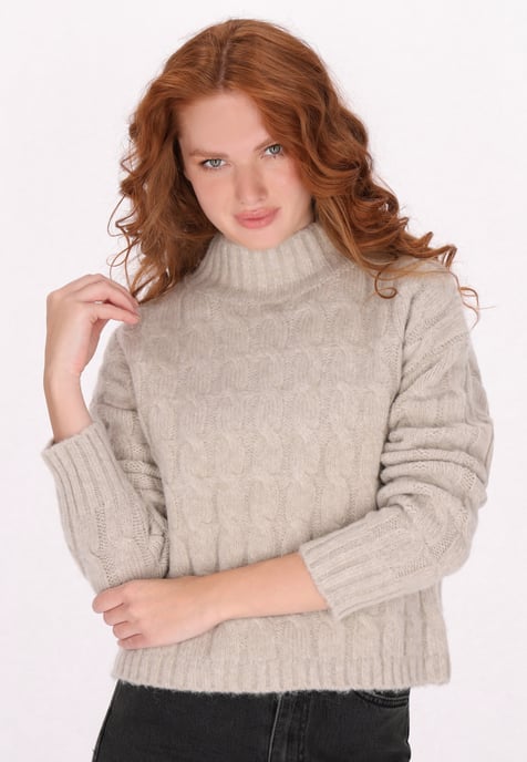 Dreimaster Pullover women light brown melange - Image 3