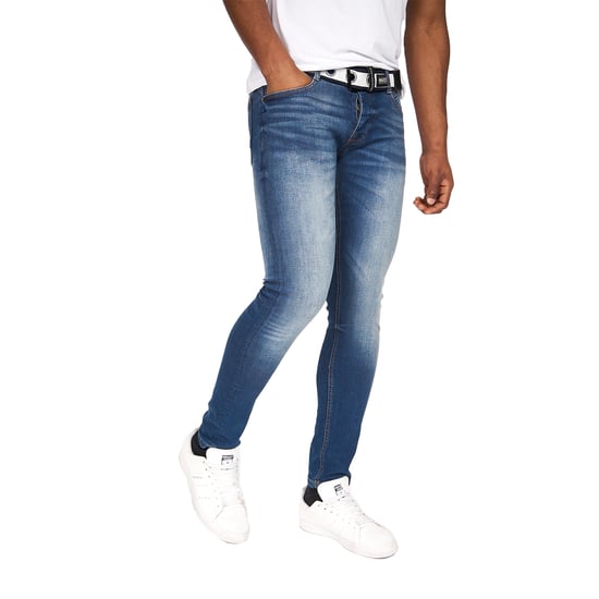 Crosshatch Mens Barbeck Slim Jeans (Tinted Blue) - Image 4