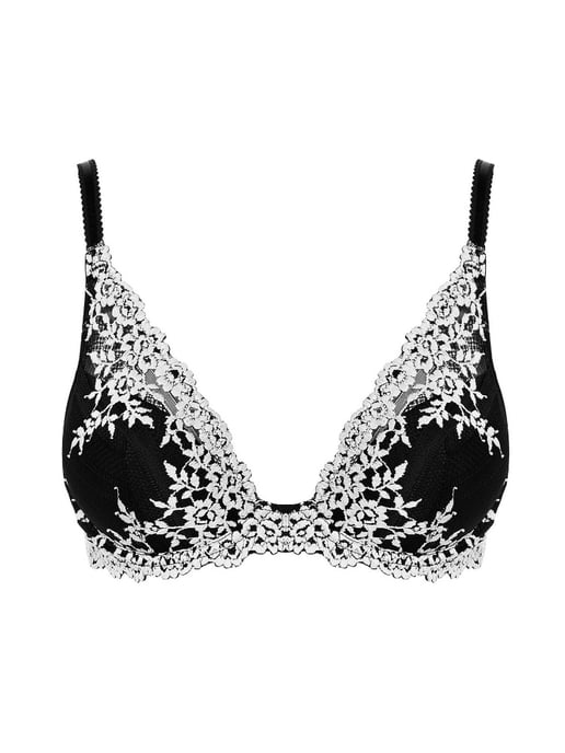 Embrace Lace Plunge Underwire Bra Black - Image 4