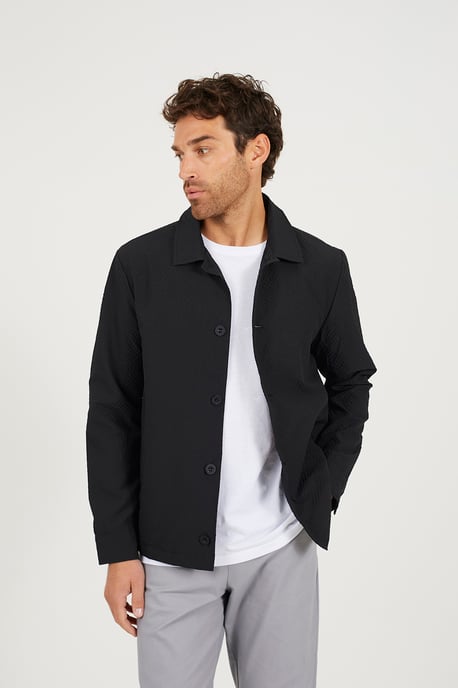 Black Seersucker Shacket - Image 1