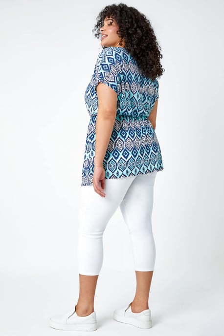 Curve Aztec Print Stretch Top