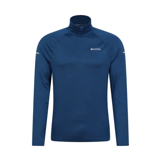 Mountain Warehouse Mens Echo Melange Recycled Half Zip Midlayer (Navy) - Image 1