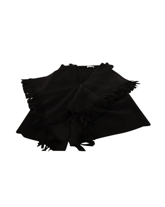 Balenciaga Fringed Asymmetric Midi Skirt in Black Wool - Image 5