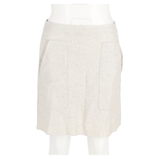 Emporio Armani Suit Mini Skirt in Cream Linen - Image 4