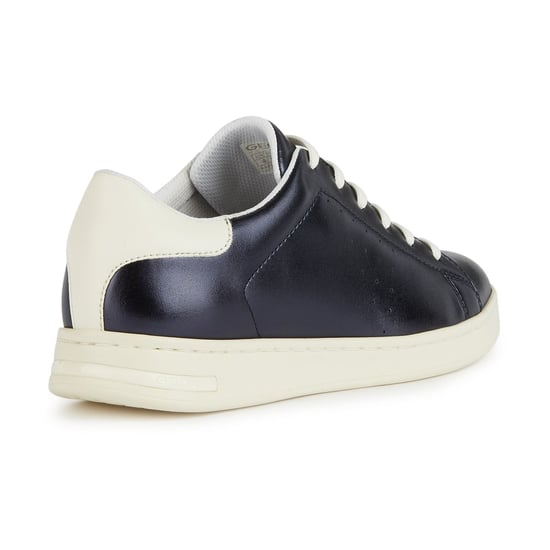 Geox D Jaysen B Leather Women's Dark Jeans/Optic White Trainers - Image 2