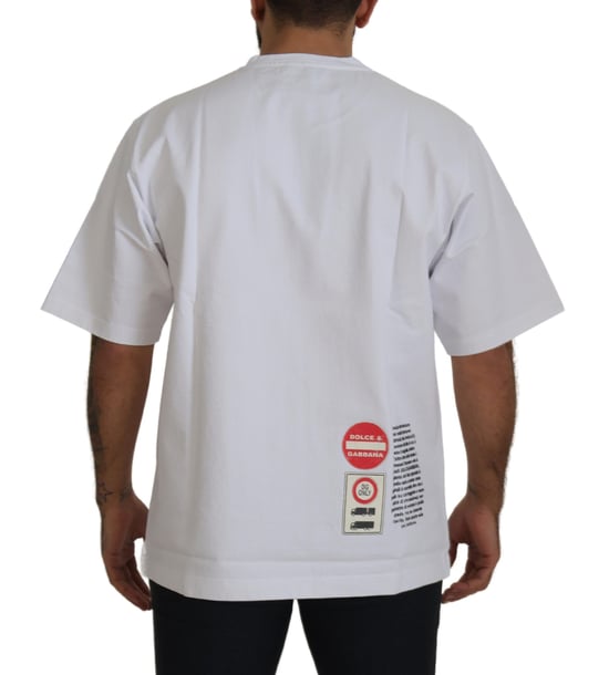 Camiseta de algodón con cuello redondo para hombre Dolce & Gabbana White Amor Heart - Image 3
