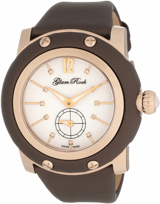 Glam Rock Reloj de mujer Cuarzo marrón oro - Image 1