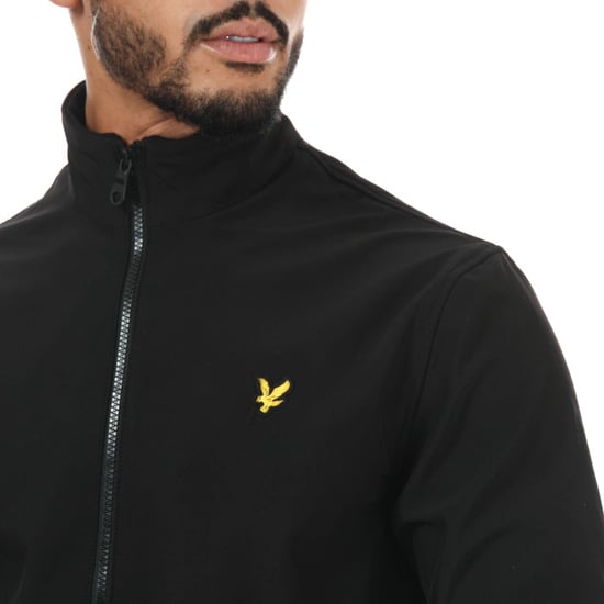 Men's Lyle And Scott Funnel Neck Softshell Jacket in Black - Image 6