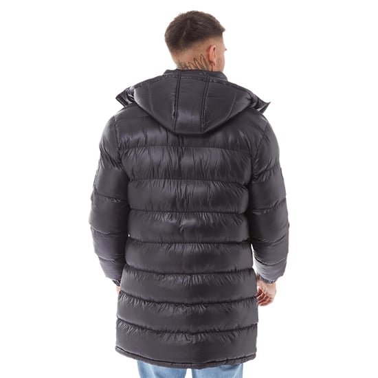 Brave Soul Mens Long Puffer Jacket with Detachable Hood