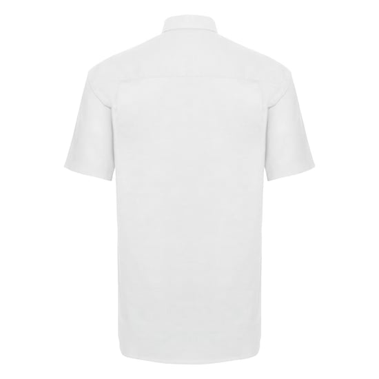 Russell Collection Mens Short Sleeve Easy Care Oxford Shirt (White) - Image 2