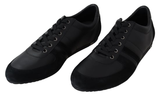 Zapatillas Casual de Cuero Negro con Logo para Hombre de Dolce & Gabbana - Image 4