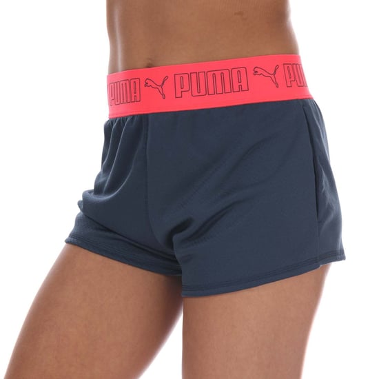 Women's Puma Elastic 3 Inch Training Shorts in Dark Blue