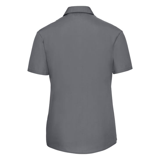 Russell Collection Womens/Ladies Classic Polycotton Easy-Care Short-Sleeved Shirt (Convoy Grey) - Image 2