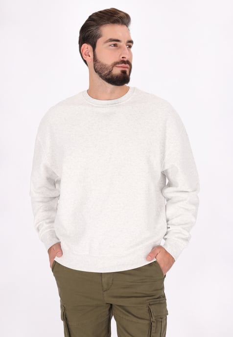 Dreimaster Sweatshirt Men wool white melange - Image 3