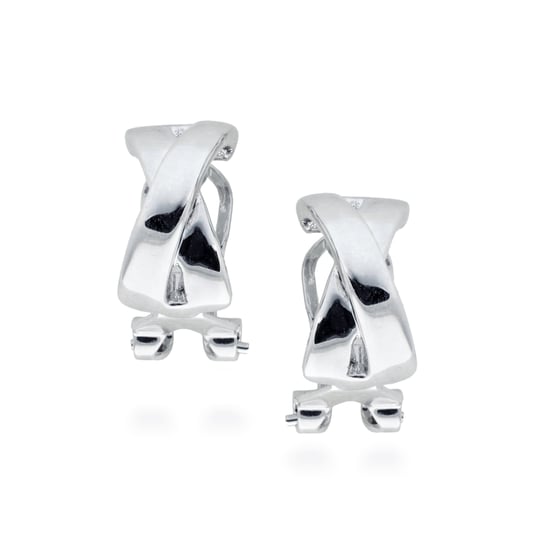 Pendientes Luxenter, con cierre omega reina acabado en rodio - Image 1