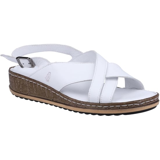 Hush Puppies Womens/Ladies Elena Leather Wedge Sandal (White) - Image 1