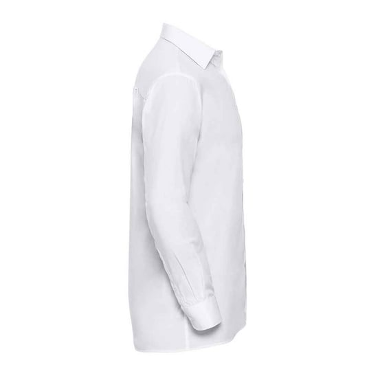 Russell Collection Mens Poplin Long-Sleeved Shirt (White) - Image 3