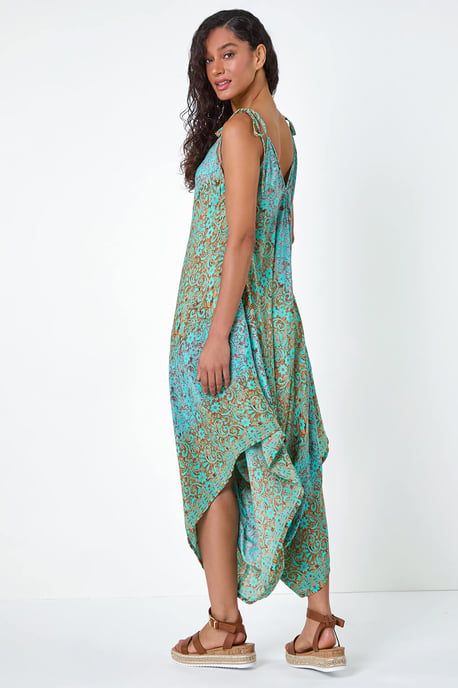 Paisley Floral Pocket Slouchy Jumpsuit