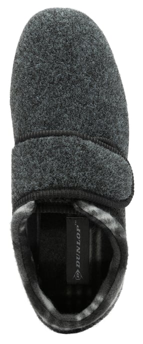Pantuflas de Velcro para Hombre | Dunlop | Memory Foam | Orthapedic | Easy Close | House Bedroom Indoor - Charcoal - Image 2