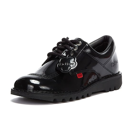 Womens Kickers Kick Lo Patent Shoes - (Black) - Image 3