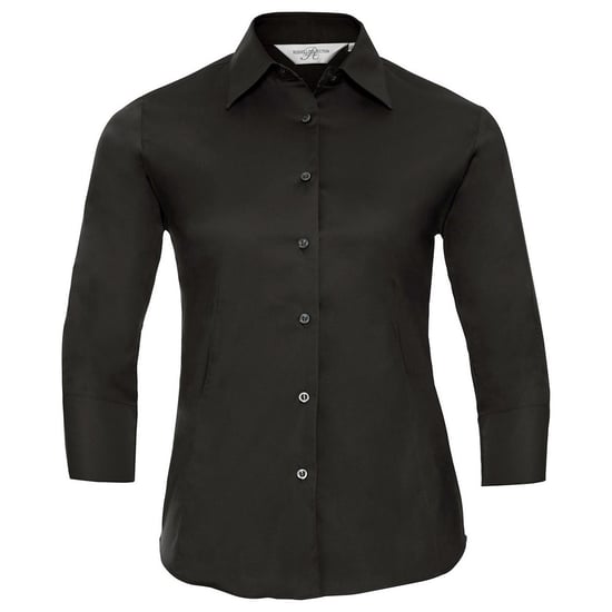 Russell Collection Womens/Ladies Easy-Care Fitted 3/4 Sleeve Formal Shirt (Black) - Image 1